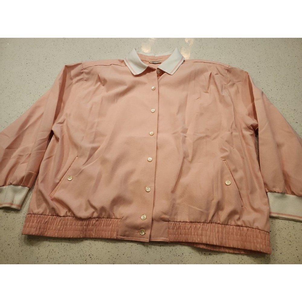 alfred dunner pink top 44 Light Jacket Heavy Shirt button long sleeve